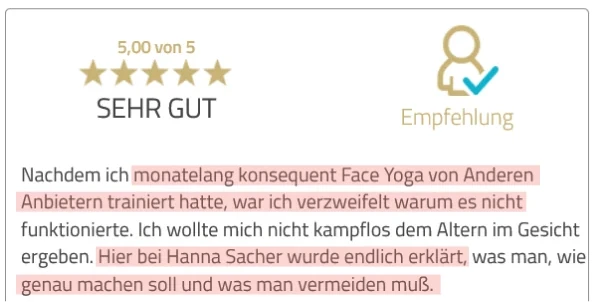 Bewertung einer Teilnehmerin