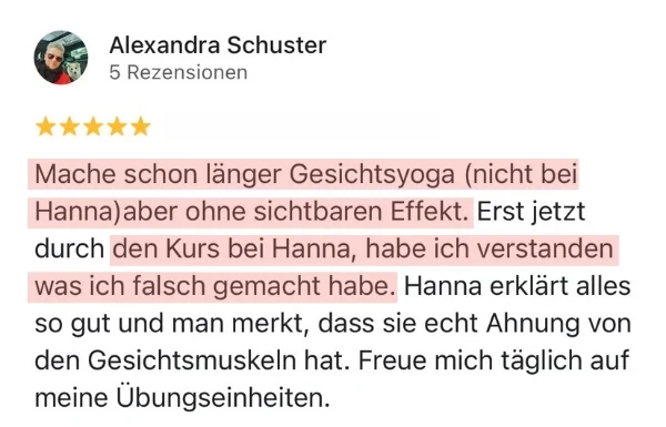 Bewertung einer Teilnehmerin