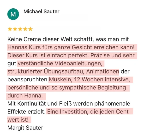 Bewertung einer Teilnehmerin