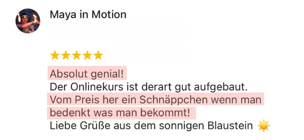 Bewertung: Onlinekurs derart gut aufgebaut