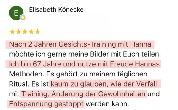 Google-Bewertung von Elisabeth Koenecke, funf Sterne