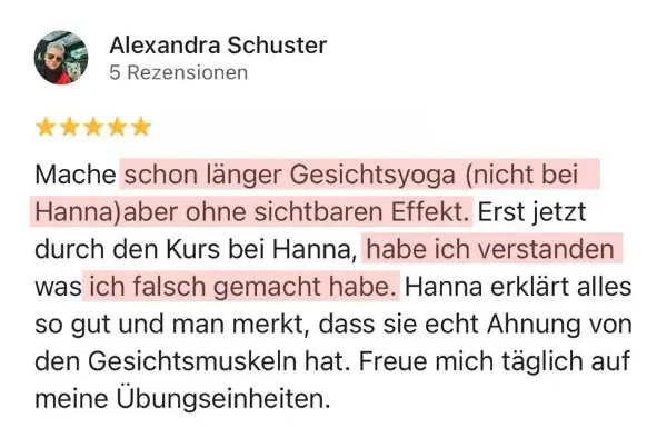 Bewertung einer Teilnehmerin