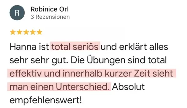 Bewertung einer Teilnehmerin