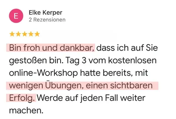 Bewertung einer Teilnehmerin