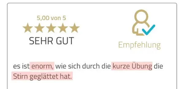 Bewertung einer Teilnehmerin