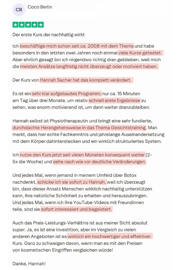 Screenshot: Bewertung von Coco