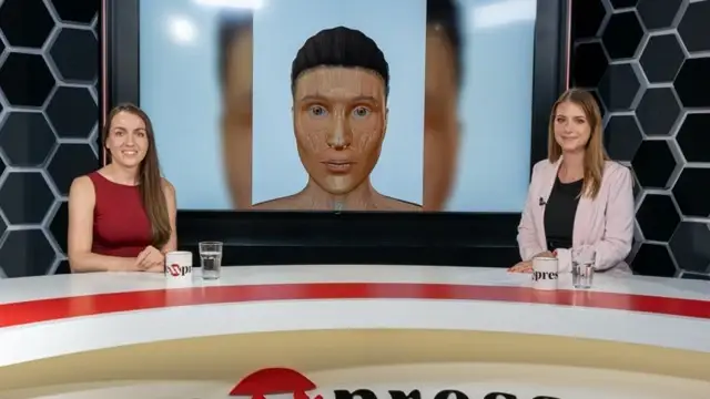 Hanna im Fernsehstudio